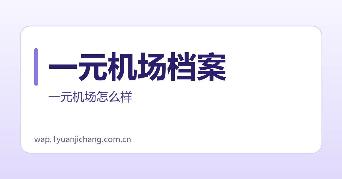 一元机场档案